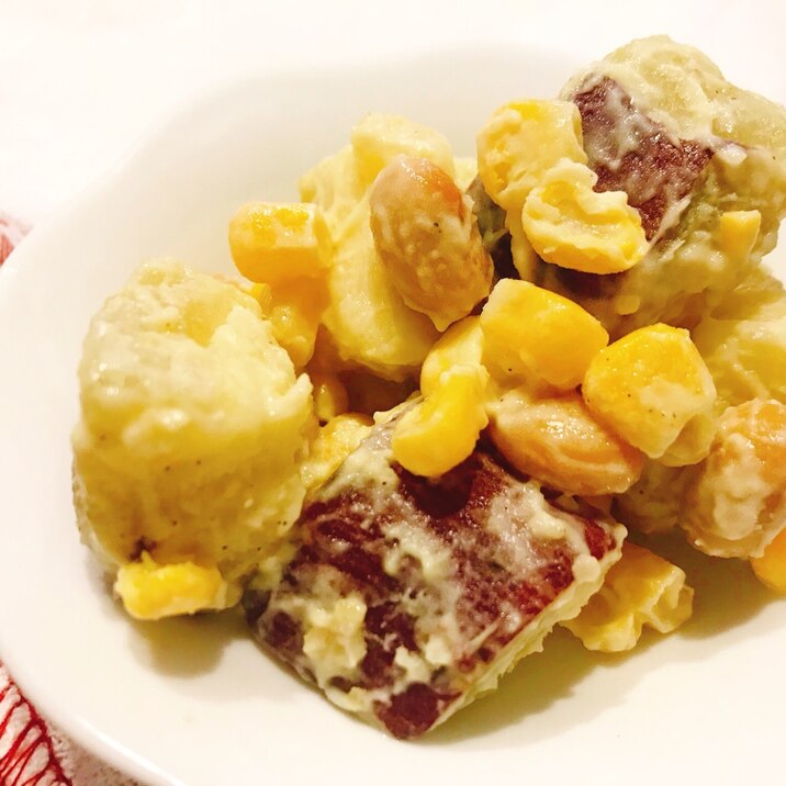 さつまいもコーン大豆のマヨサラダ